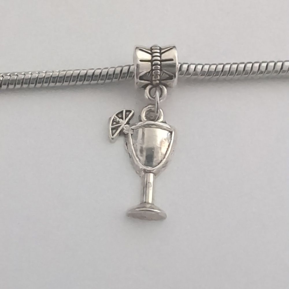 Silver Margarita Dangle Charm for‎ Pandora Style Bracelet